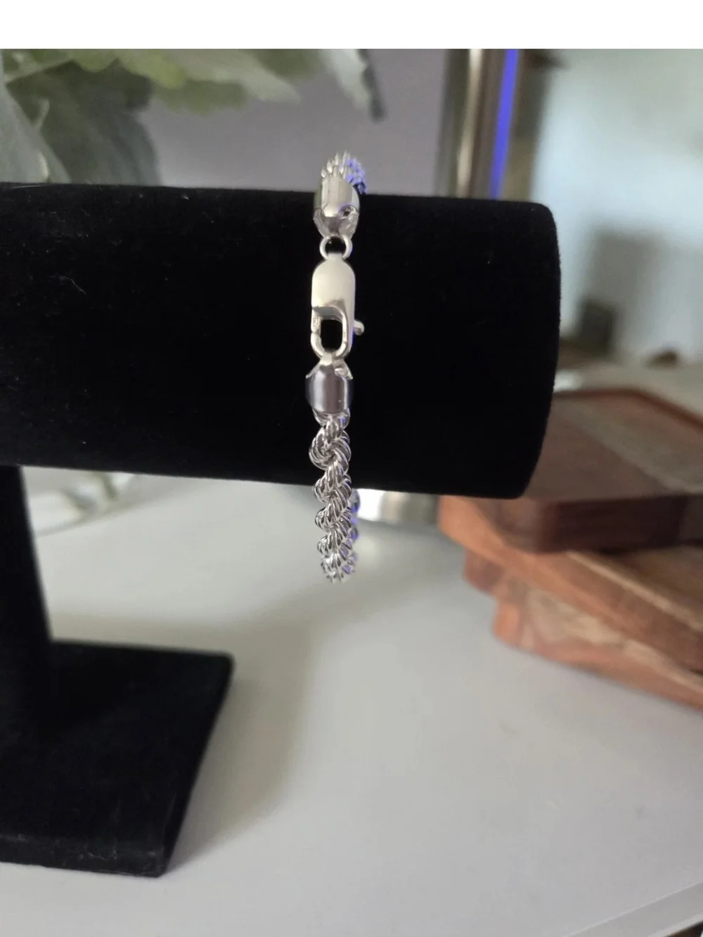 925 Sterling Silver 8in Rope Bracelet 6.7mm Thick